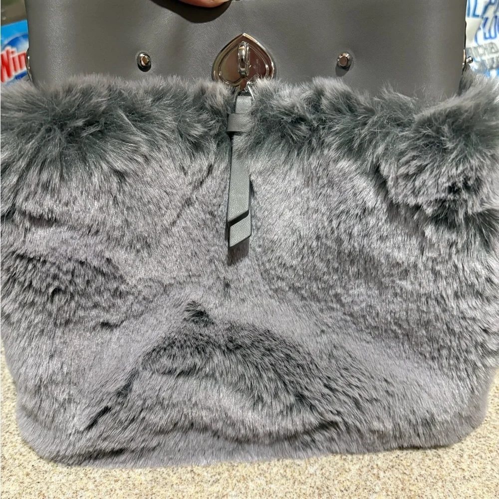 Kate Spade Gray Shoulder Bag/crossbody with Plush Texture - Picture 5 of 14